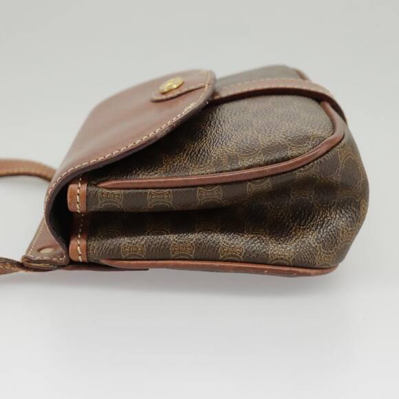 CELINE Macadam Canvas Shoulder Bag Pvc Leather Brown Gold - Picture 5 of 13